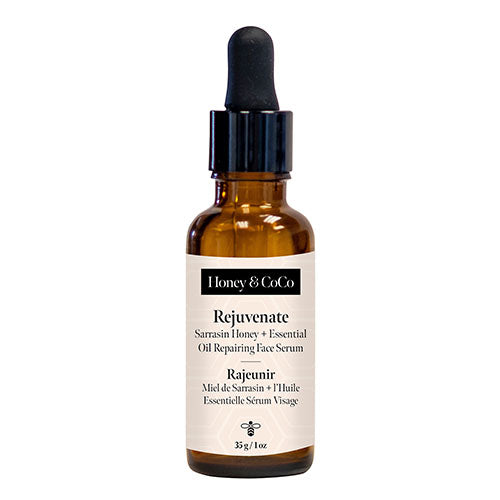 Rejuvenate: Oil Face Serum dropper bottle. Repairing and Moisturizing for dry skin with clean Sarrasin Honey and Essential Oil by Honey & CoCo.